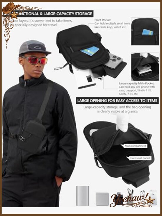Waterproof Small Anti-theft Sling Bag Crossbody Chest Pack Travel Passport